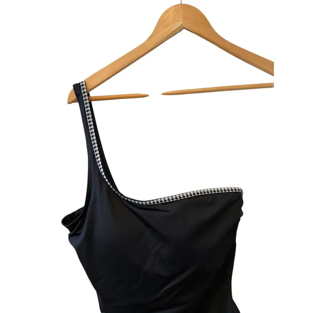 Lem Lem Lena One Shoulder Swimsuit Black L